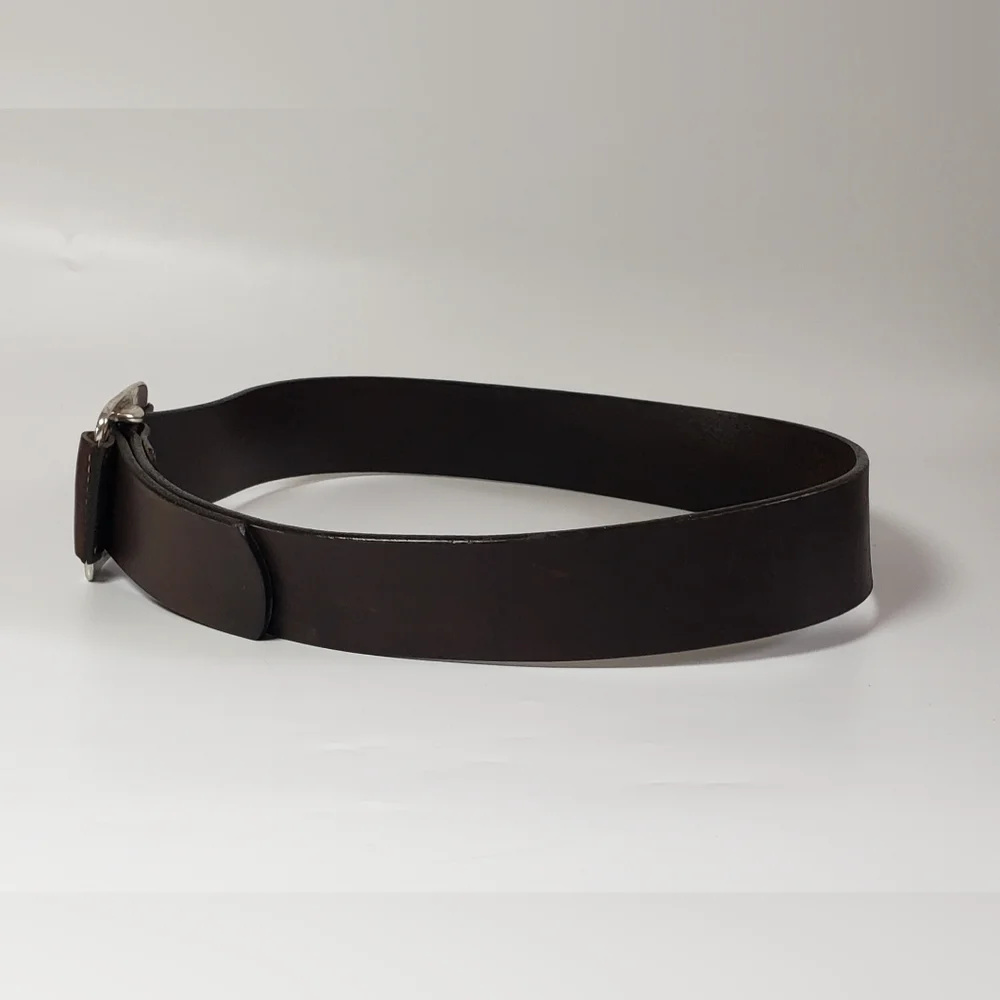 Isaiah Kincaid Brown Leather Belt with Silver Hardware Size 30-34